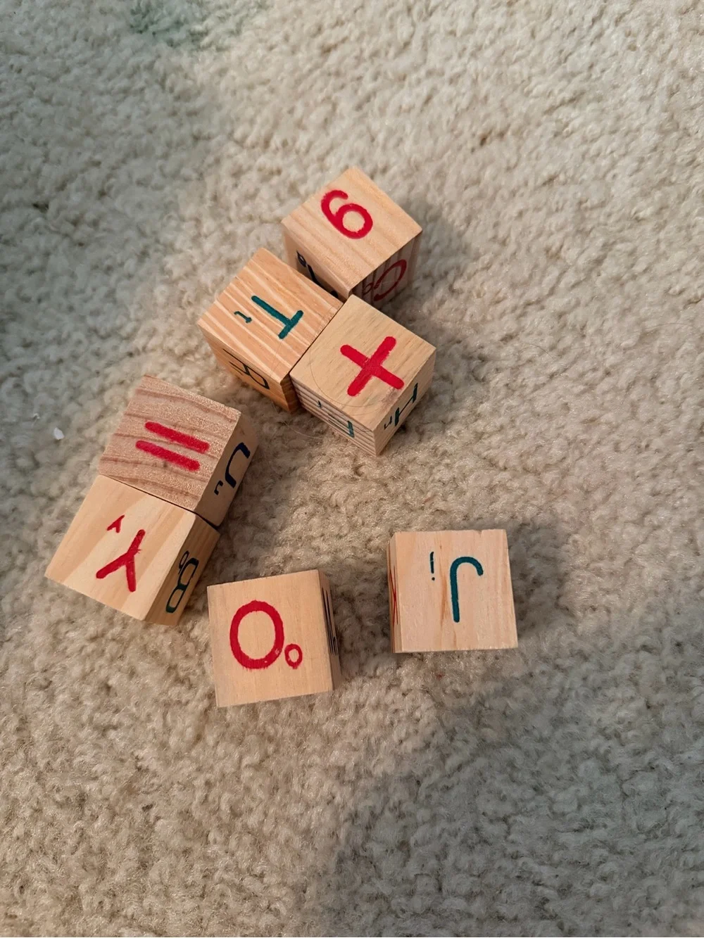 Plain wooden block set, approximately 50 blocks
